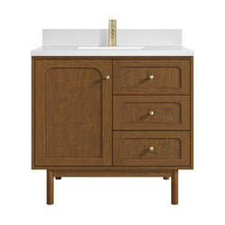 James Martin Laurent 36" Single Vanity with Single Hole 3 CM Countertop and Matching Backsplash