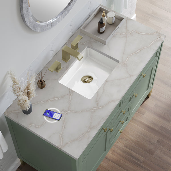 James Martin Chicago 48" Single Vanity with 3 CM Countertop & FreePower Wireless Charger