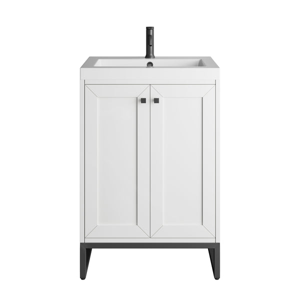 James Martin Chianti Single Vanity with White Glossy Composite Stone Top