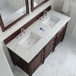 James Martin Brittany 60" Double Vanity with 3 CM Countertop & FreePower Wireless Charger