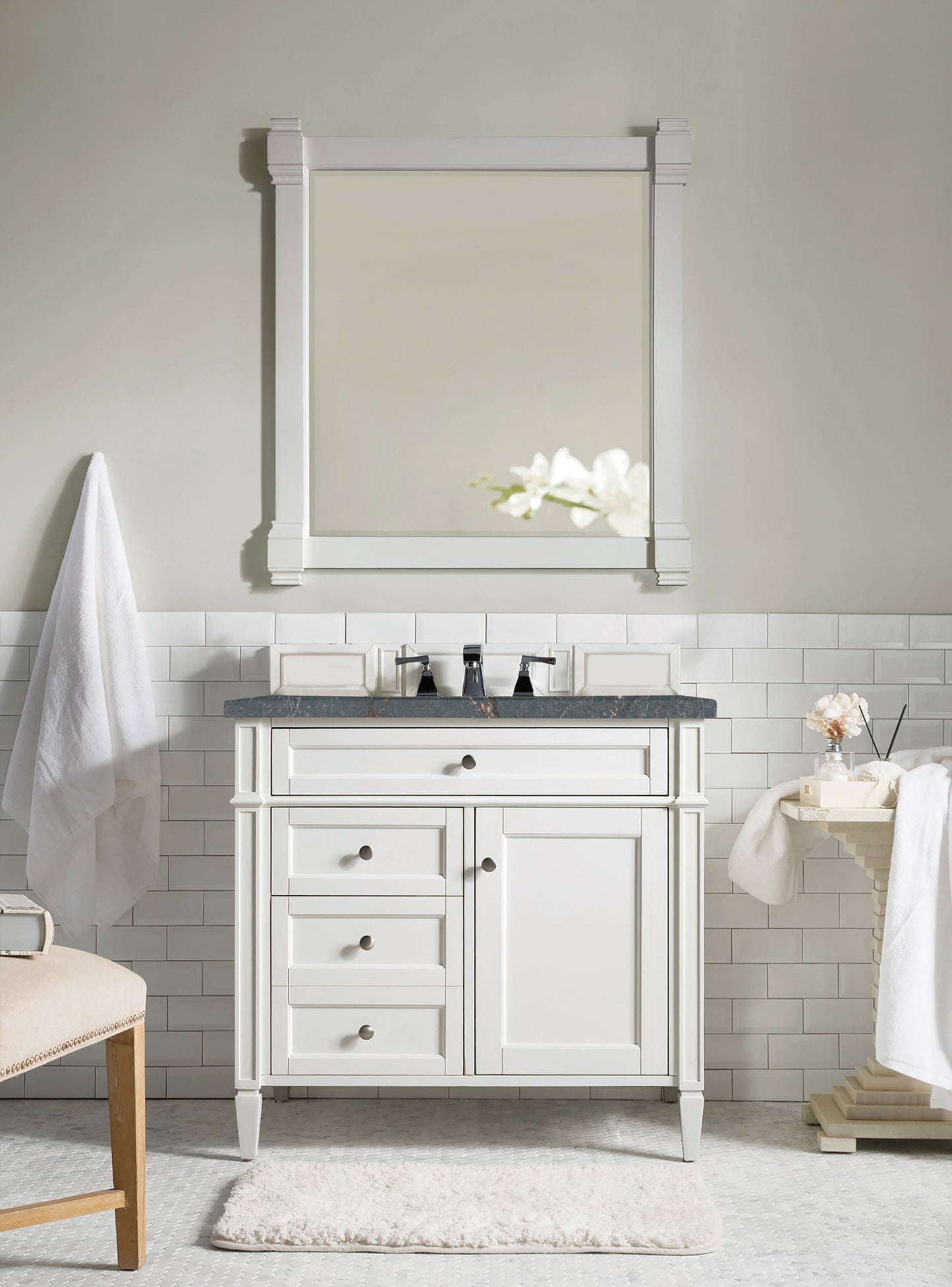 James Martin Brittany 36" Single Vanity with 3 Countertop