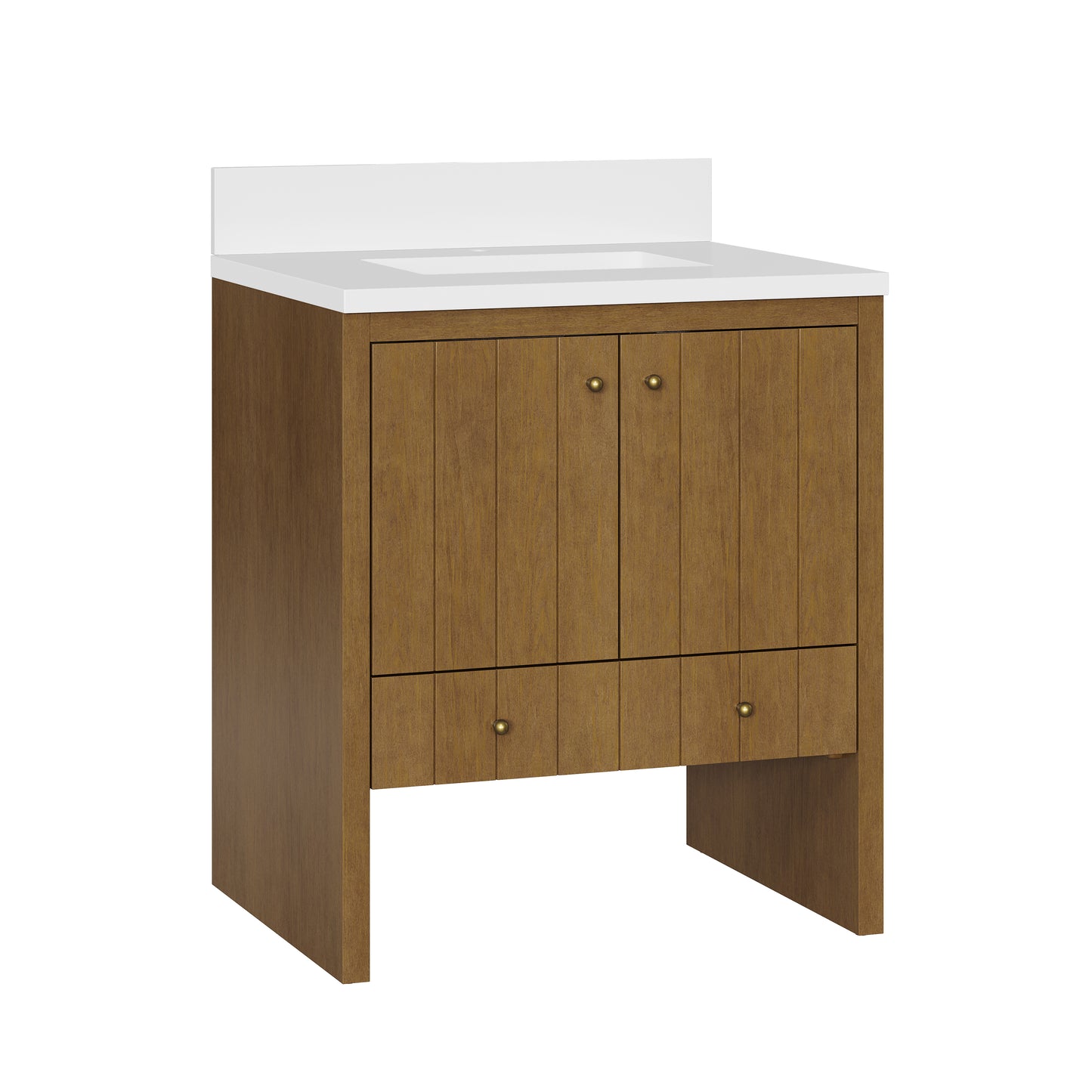 James Martin Hudson 30" Single Vanity with Single Hole 3 CM White Zeus Silestone Top and Matching Backsplash