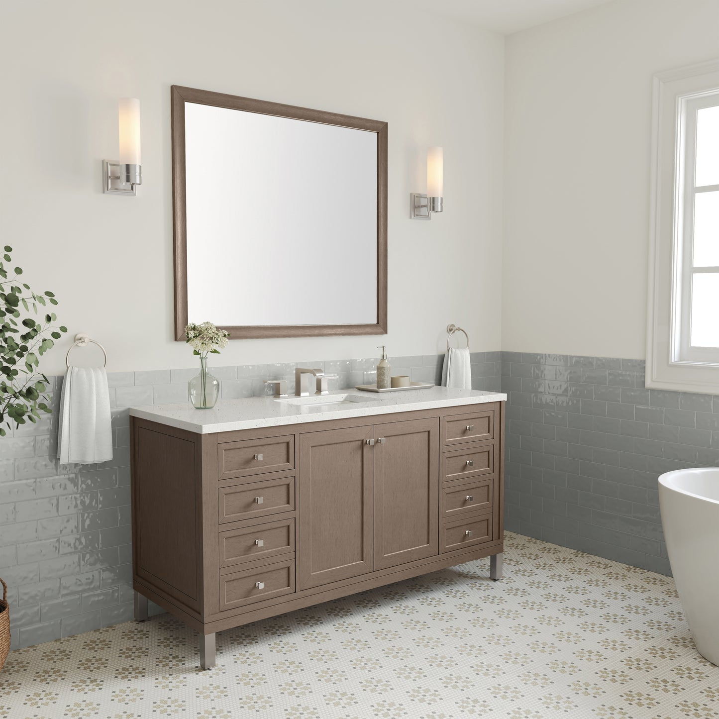 James Martin Chicago 60" Single Vanity with 3 CM Countertop