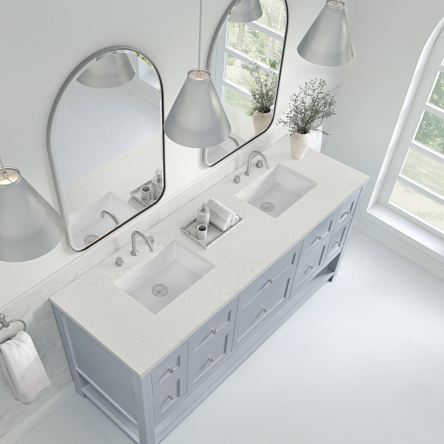 James Martin Breckenridge 72" Double Vanity w/ 3 CM Countertop
