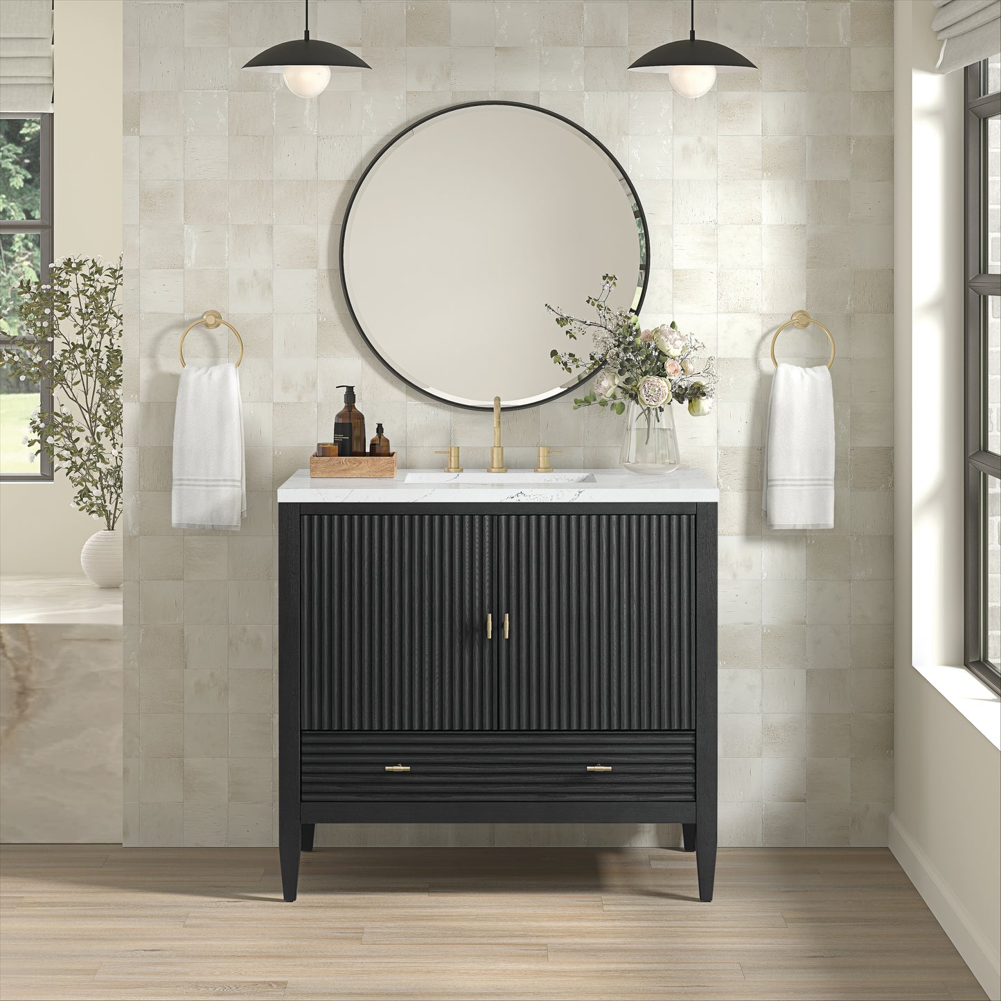 James Martin Myrrin 36" Single Vanity with 3 CM Countertop