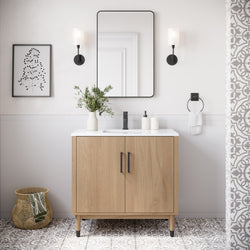 Fresca Sawyer Freestanding Bathroom Cabinet with Top & Sinks