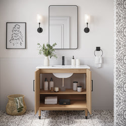 Fresca Sawyer Freestanding Bathroom Cabinet with Top & Sinks