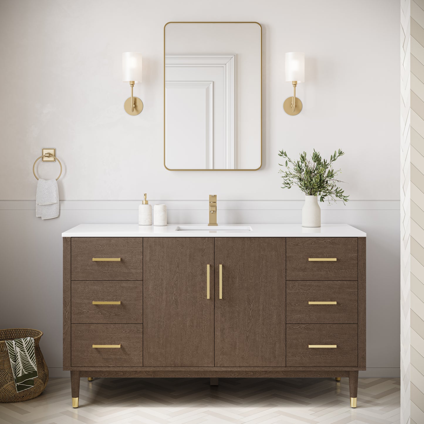 Fresca Sawyer Freestanding Bathroom Cabinet with Top & Sinks