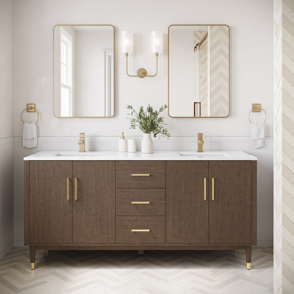 Fresca Sawyer Freestanding Bathroom Cabinet with Top & Sinks