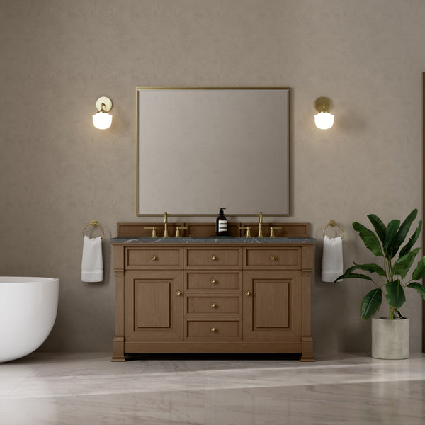 James Martin Brookfield 60" Double Vanity with 3 CM Countertop & FreePower Wireless Charger