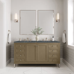 James Martin Chicago 60" Double Vanity with 3 CM Countertop & FreePower Wireless Charger