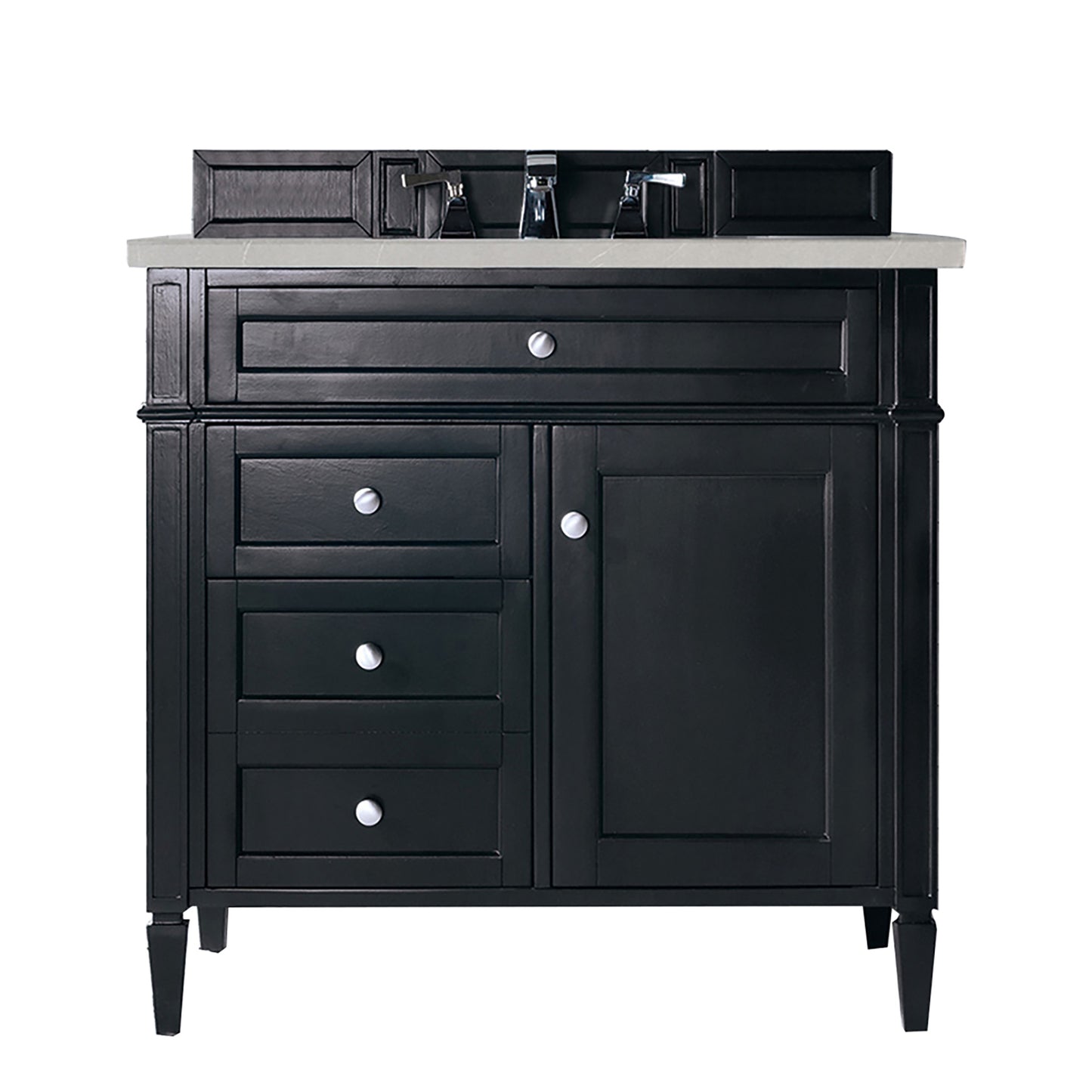 James Martin Brittany 36" Single Vanity, Black Onyx with 3CM Top - Luxe Bathroom Vanities