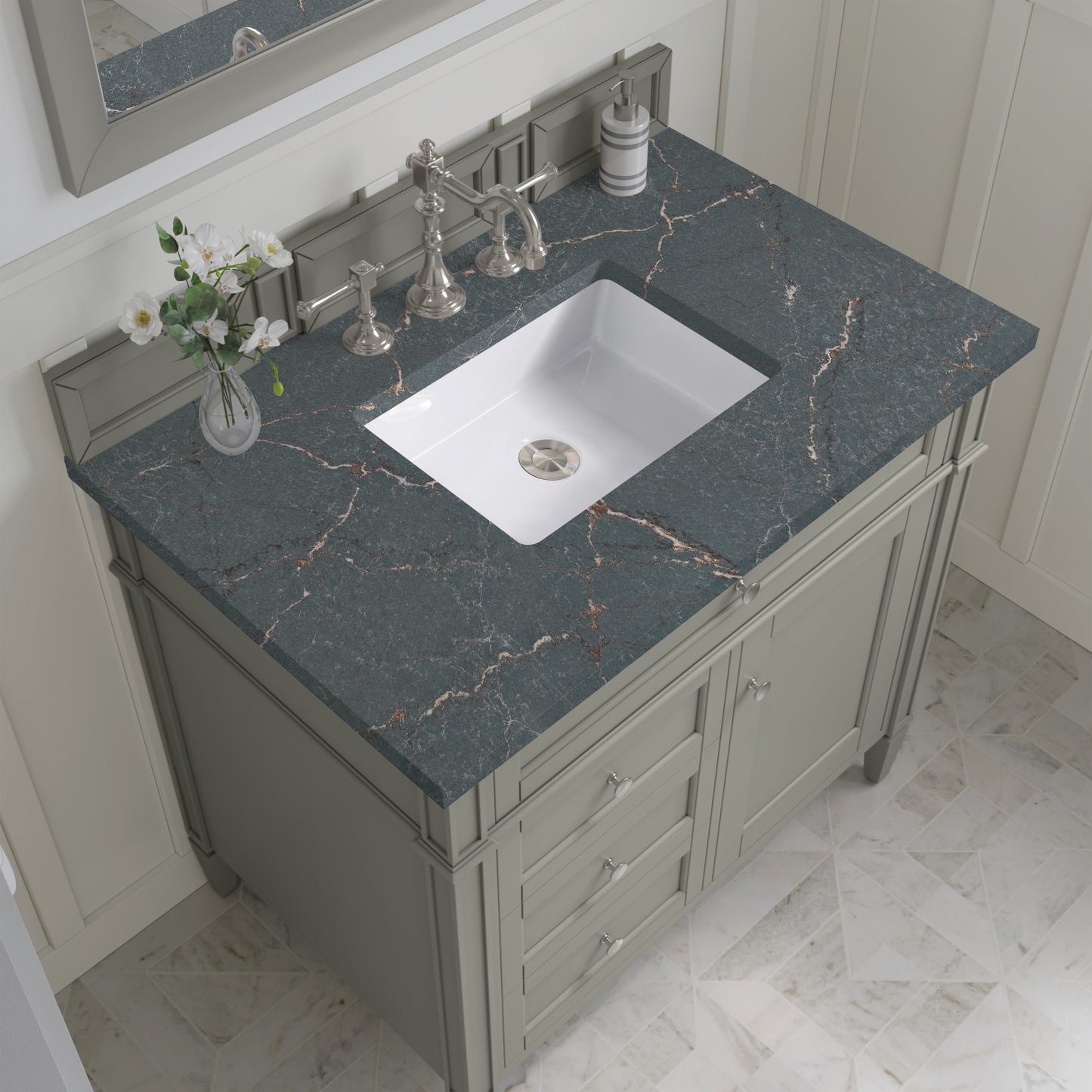 James Martin Brittany 36" Single Vanity with 3 Countertop