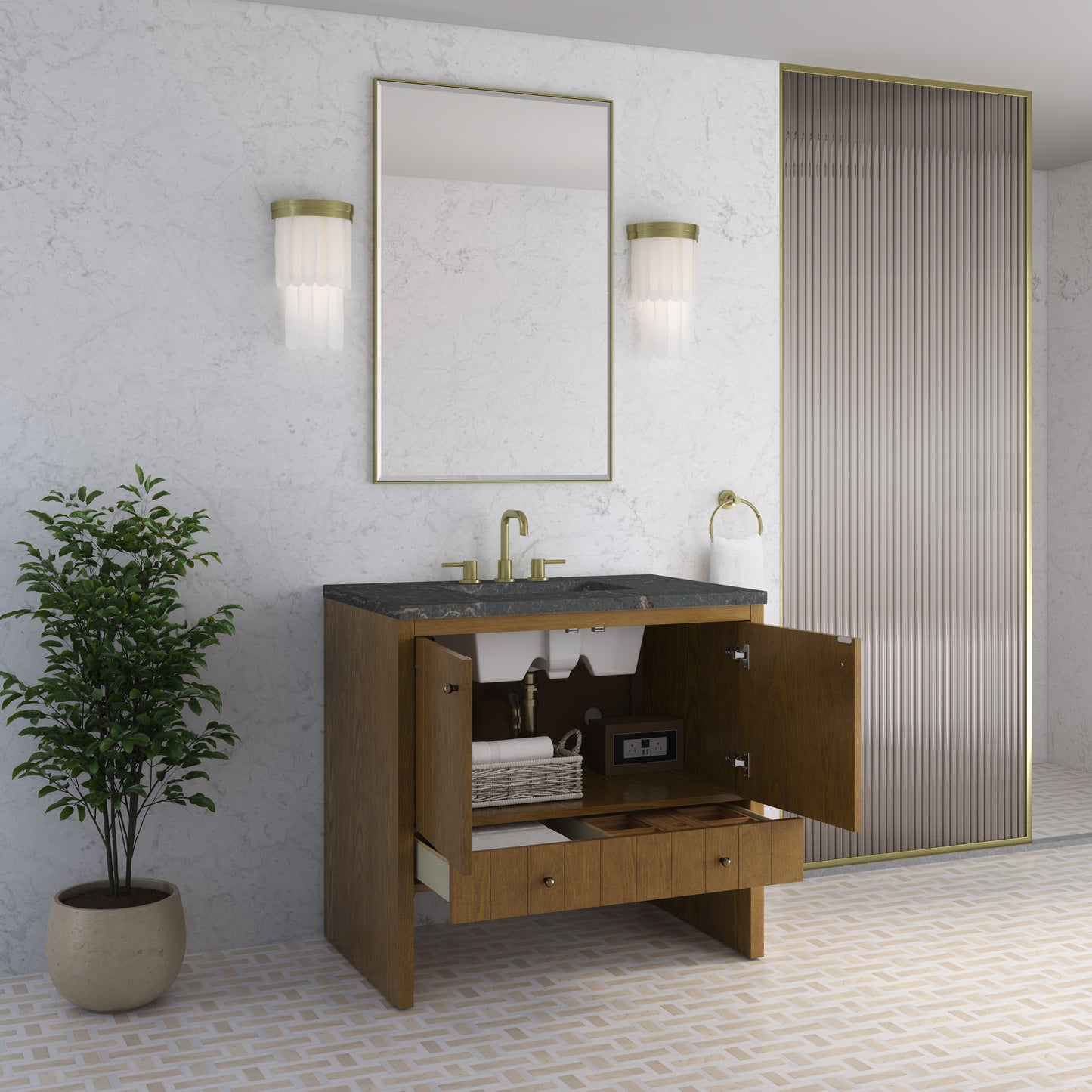 James Martin Hudson 36" Single Vanity with 3 CM Countertop