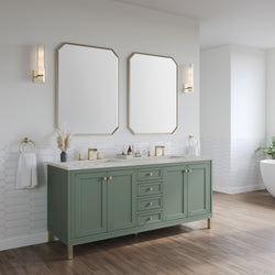 James Martin Chicago 72" Double Vanity with 3 CM Countertop & FreePower Wireless Charger