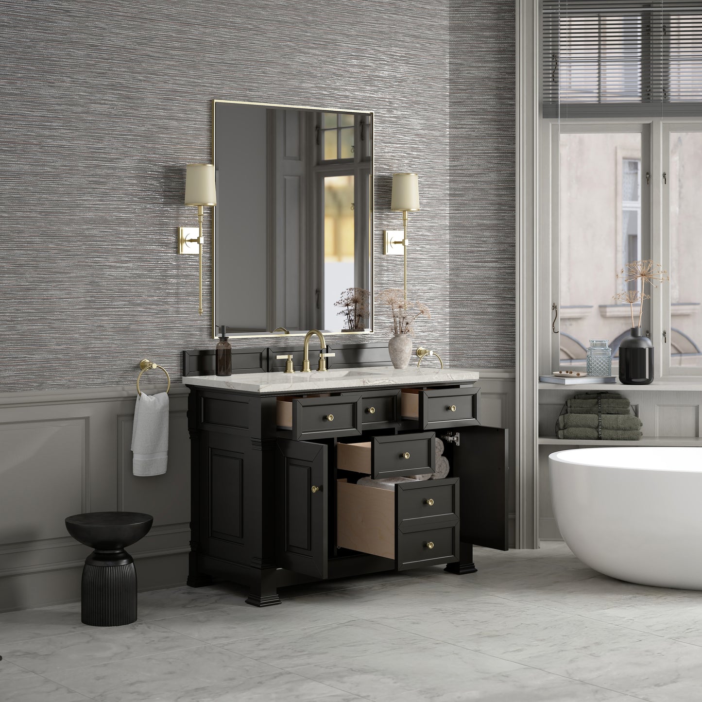 James Martin Brookfield 48" Single Vanity with 3 CM Countertop & FreePower Wireless Charger