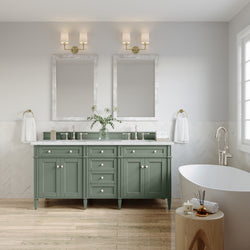James Martin Brittany 72" Double Vanity with 3 CM Countertop & FreePower Wireless Charger