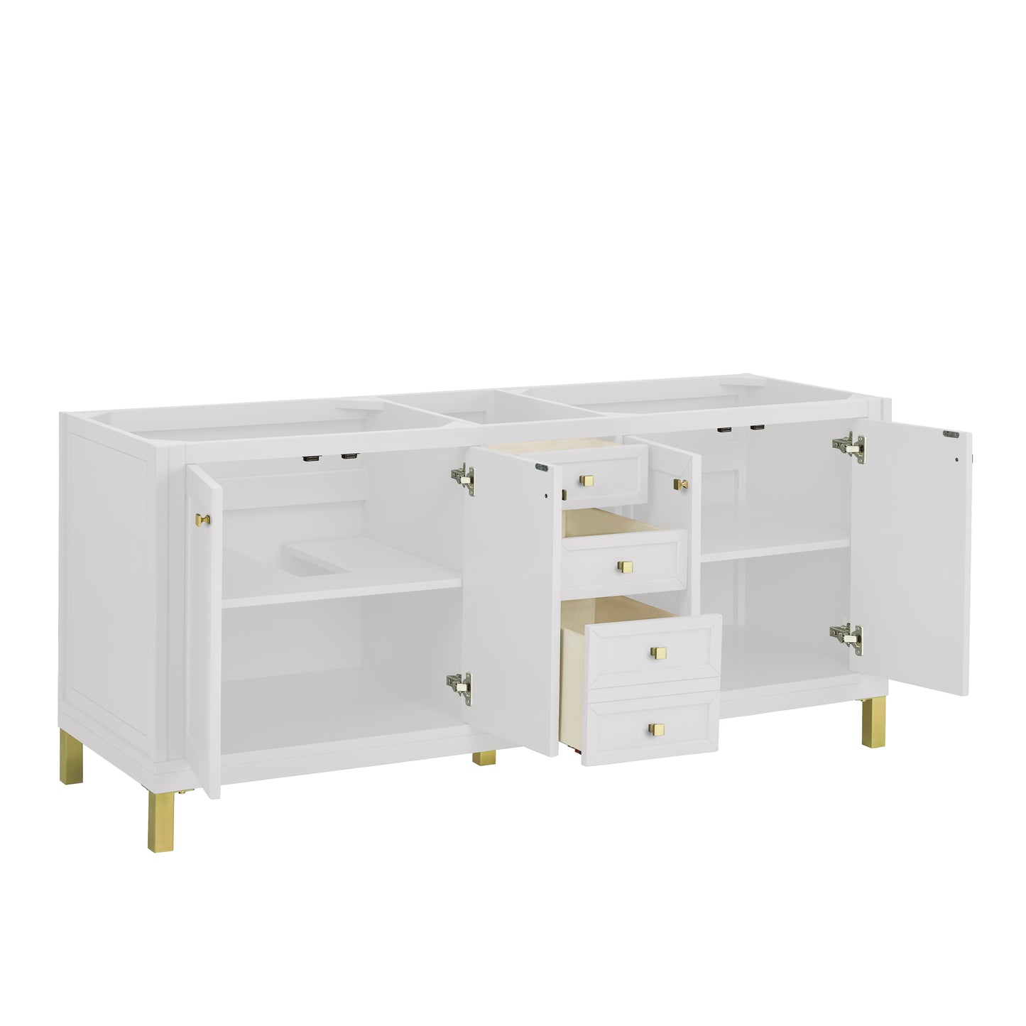 James Martin Chicago 72" Double Vanity with 3 CM Countertop & FreePower Wireless Charger