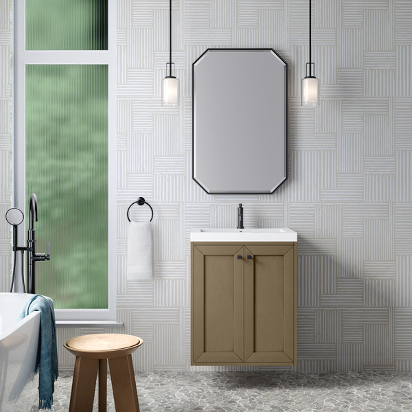 James Martin Chianti Single Vanity with White Glossy Composite Stone Top