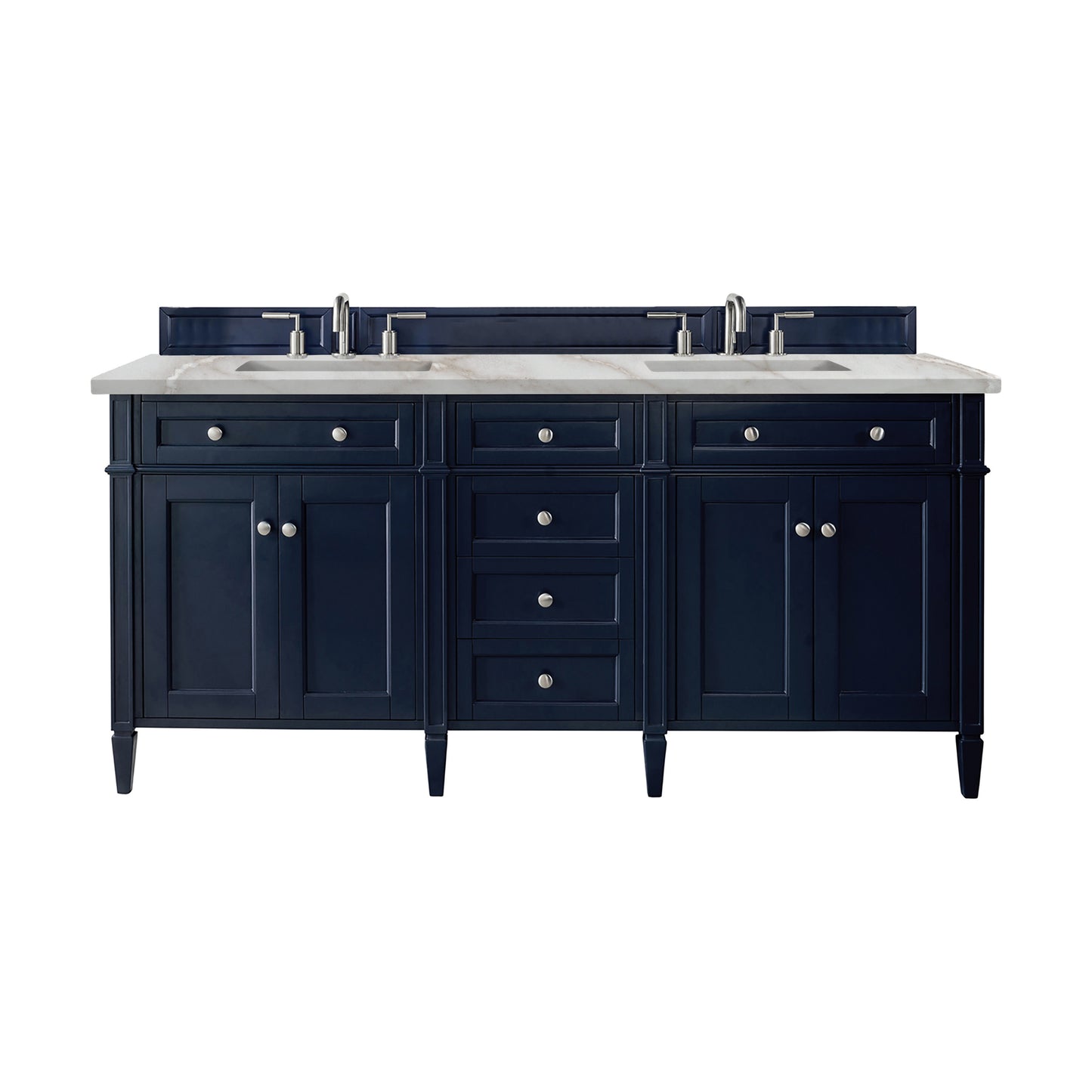 James Martin Brittany 72" Double Vanity with 3 CM Countertop & FreePower Wireless Charger