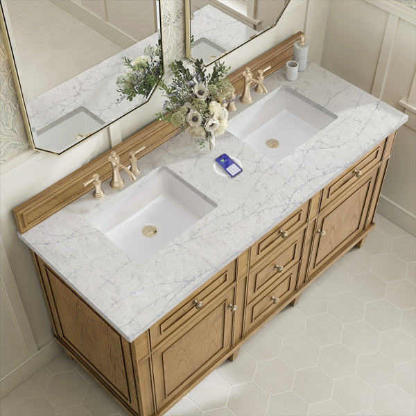 James Martin Lorelai 60" Double Vanity with 3 CM Countertop & FreePower Wireless Charger