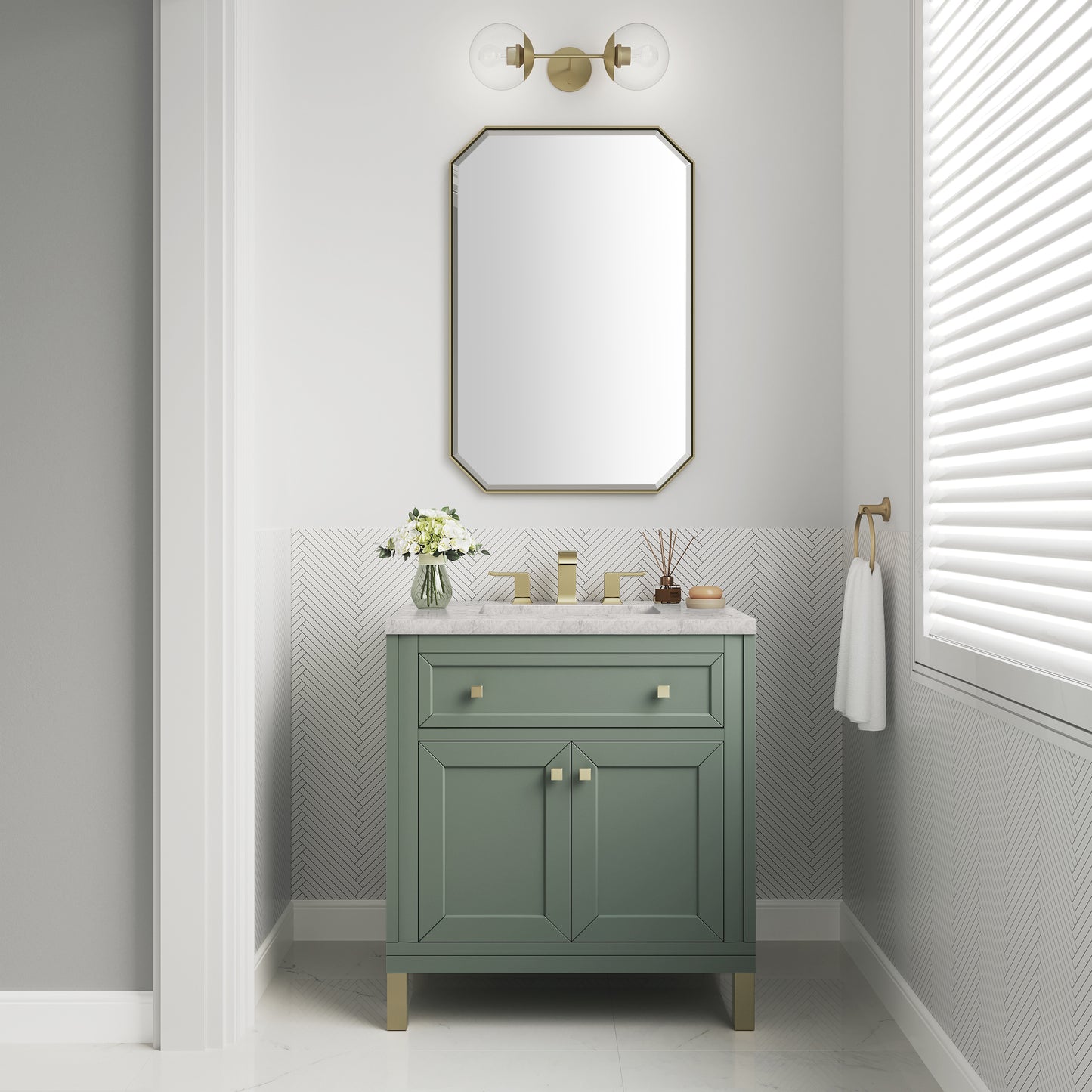 James Martin Chicago 30" Single Vanity with 3 CM Countertop