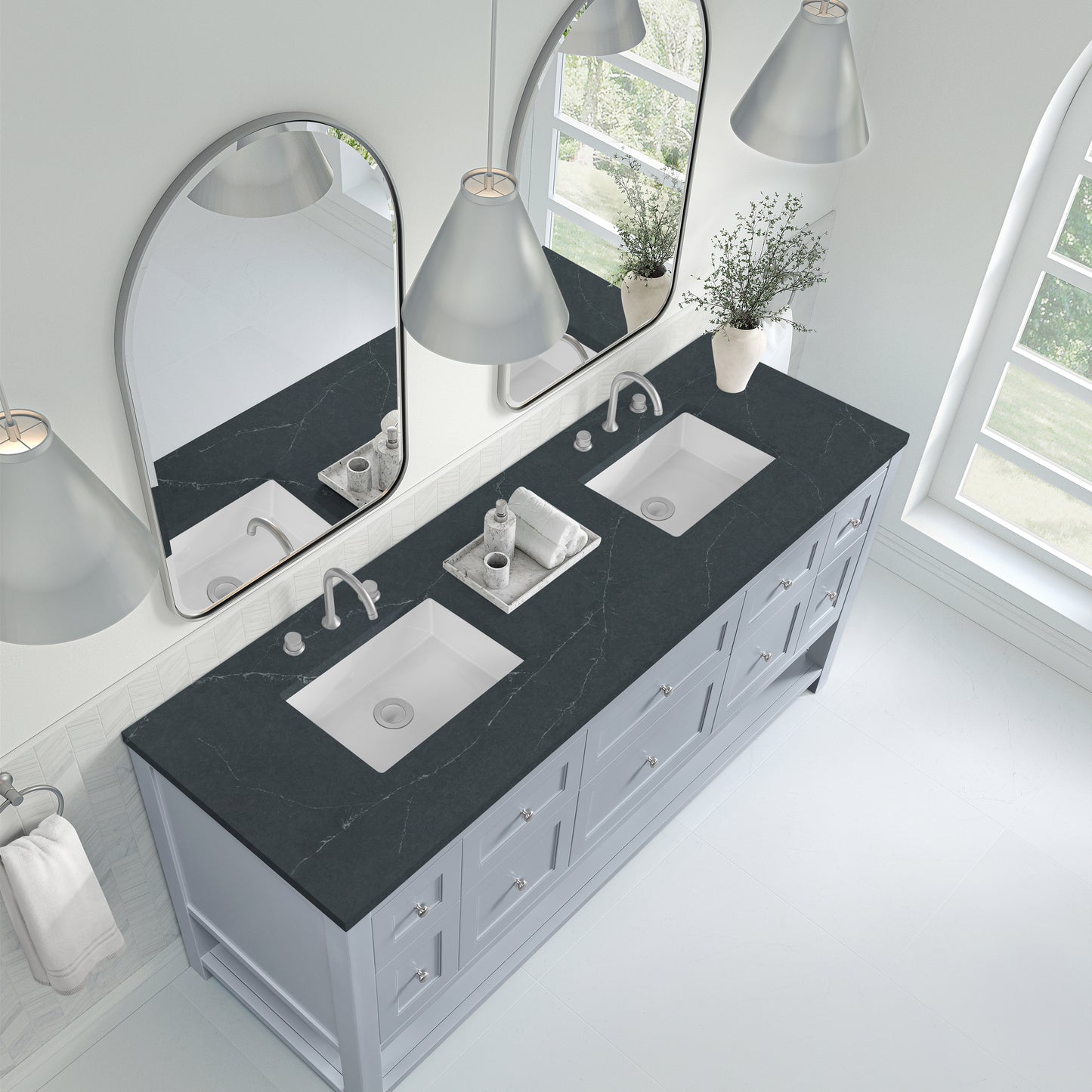 James Martin Breckenridge 72" Double Vanity w/ 3 CM Countertop