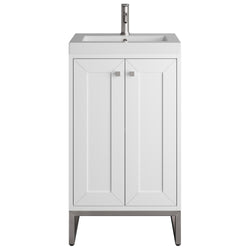 James Martin Chianti Single Vanity with White Glossy Composite Stone Top