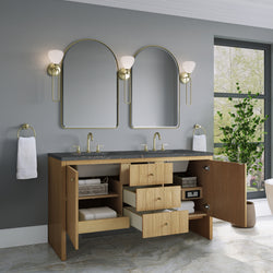 James Martin Hudson 60" Double Vanity with 3 CM Countertop & FreePower Wireless Charger