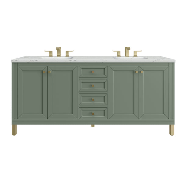 James Martin Chicago 72" Double Vanity with 3 CM Countertop