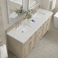 James Martin Lorelai 72" Double Vanity with 3 CM Countertop & FreePower Wireless Charger