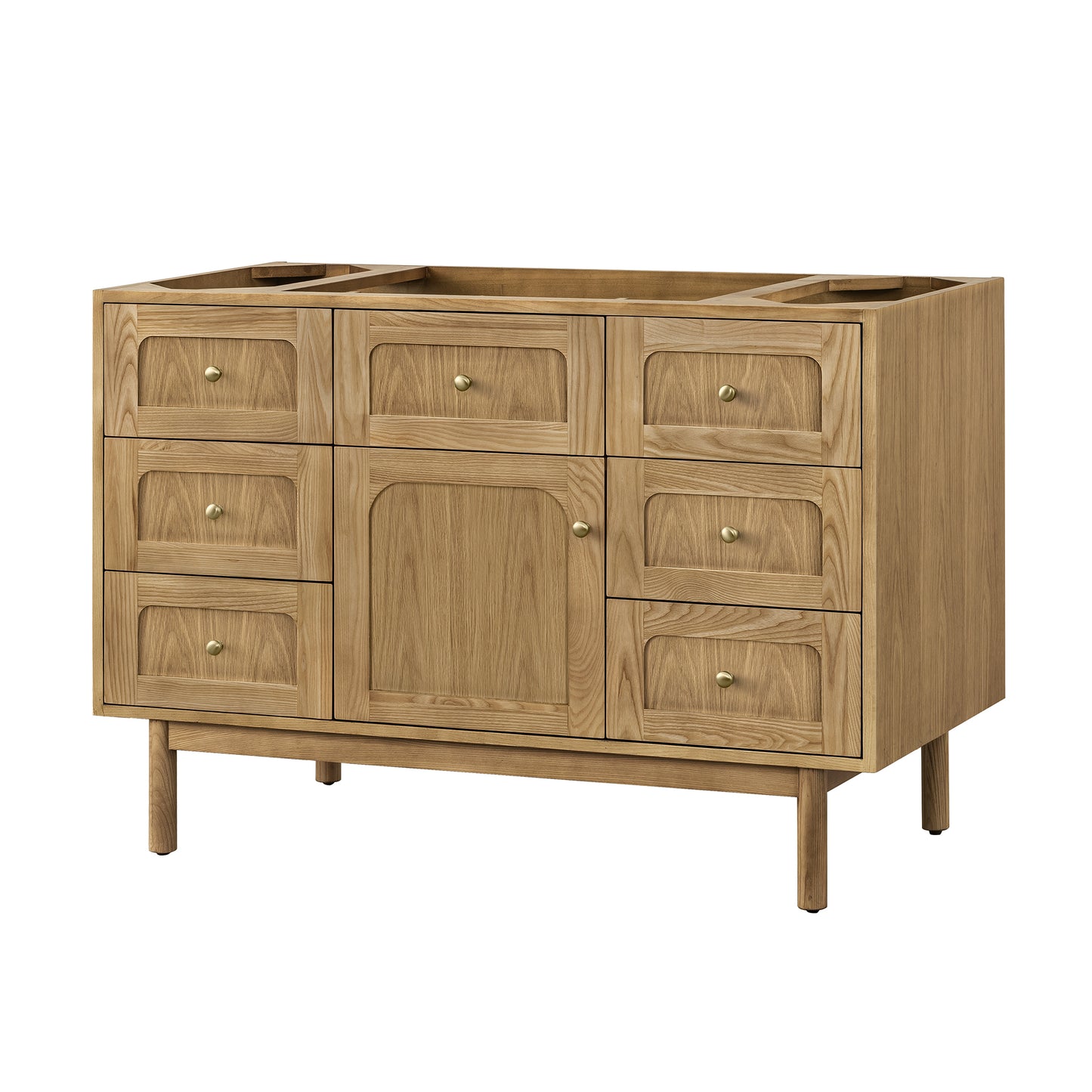 James Martin Laurent 48" Single Vanity, Light Natural Oak, Cabinet Only - Luxe Bathroom Vanities