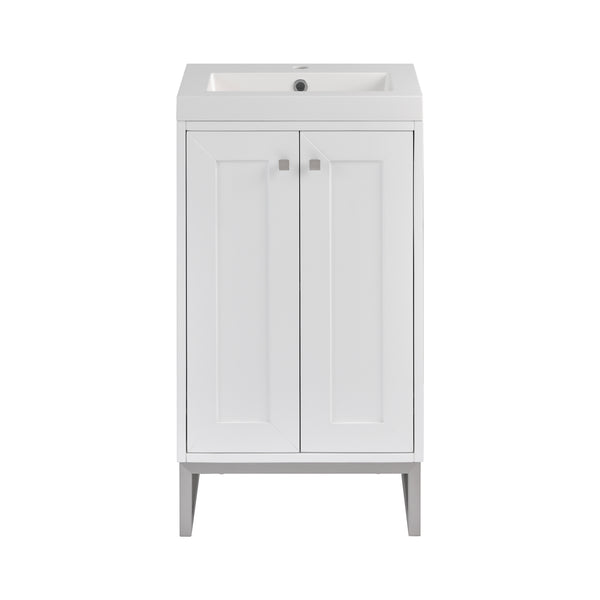 James Martin Chianti Single Vanity with White Glossy Composite Stone Top