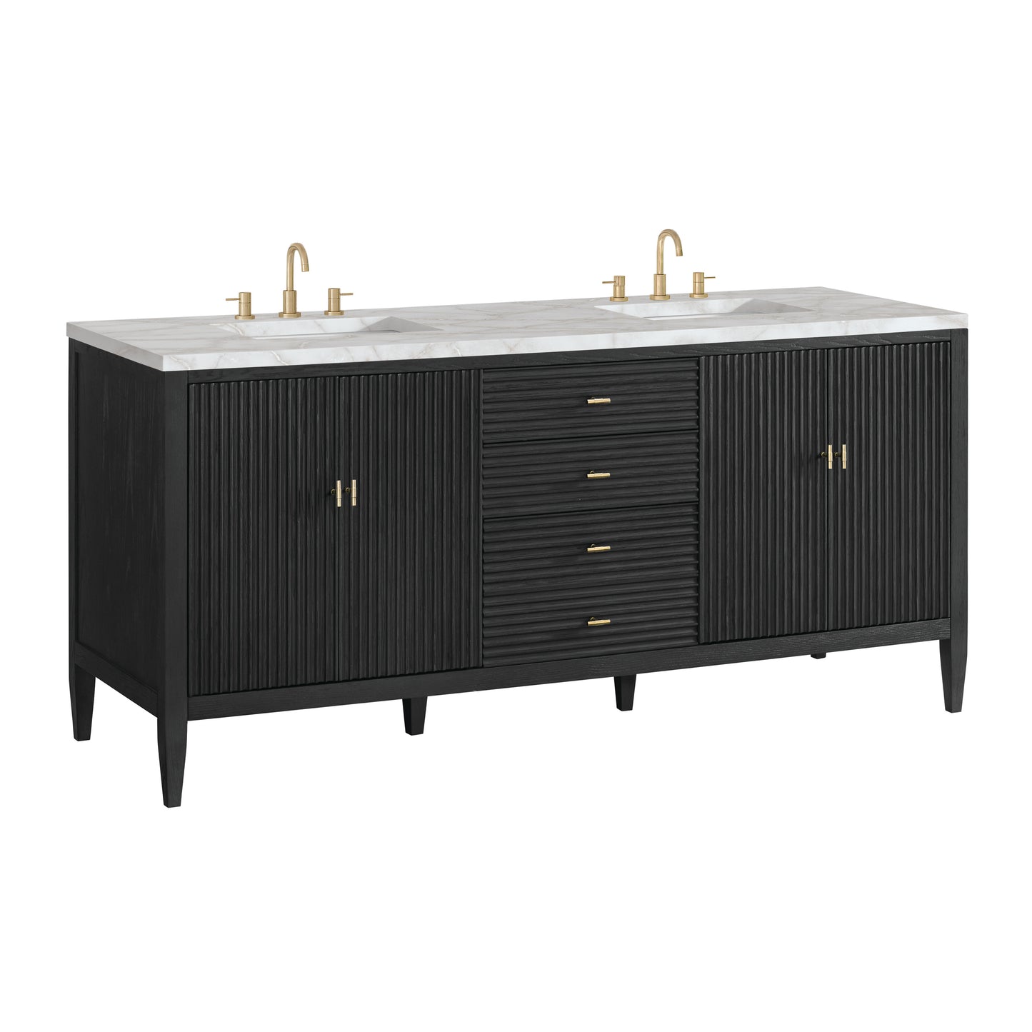 James Martin Myrrin 72" Double Vanity with 3 CM Countertop & FreePower Wireless Charger