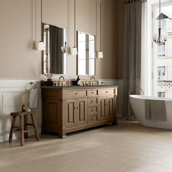 James Martin Brookfield 72" Double Vanity with 3 CM Countertop & FreePower Wireless Charger