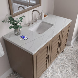 James Martin Portland 48" Single Vanity Whitewashed Walnut with 3 CM Countertop & FreePower Wireless Charger