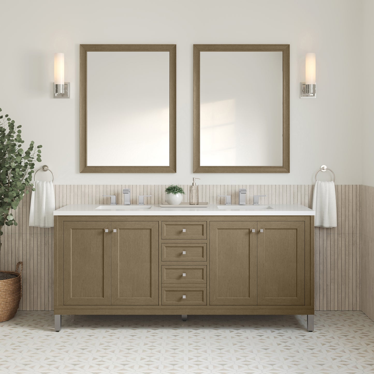 James Martin Chicago 72" Double Vanity with 3 CM Countertop