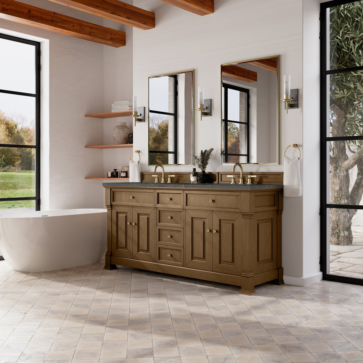 James Martin Brookfield 72" Double Vanity with 3 CM Countertop & FreePower Wireless Charger