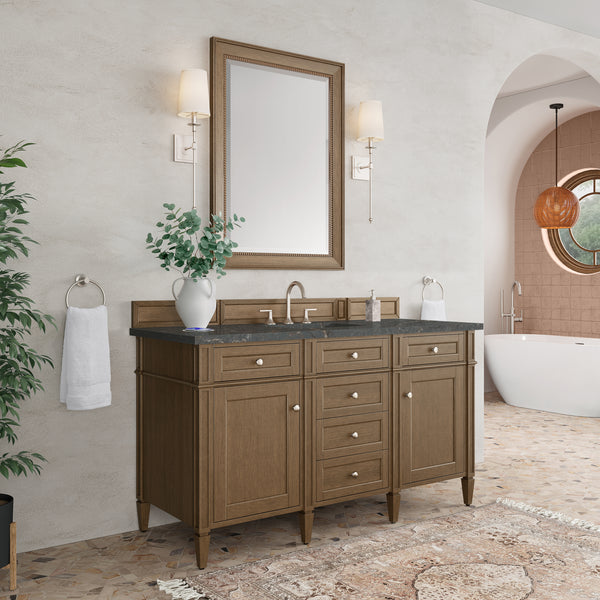 James Martin Brittany 60" Single Vanity with 3 CM Countertop & FreePower Wireless Charger