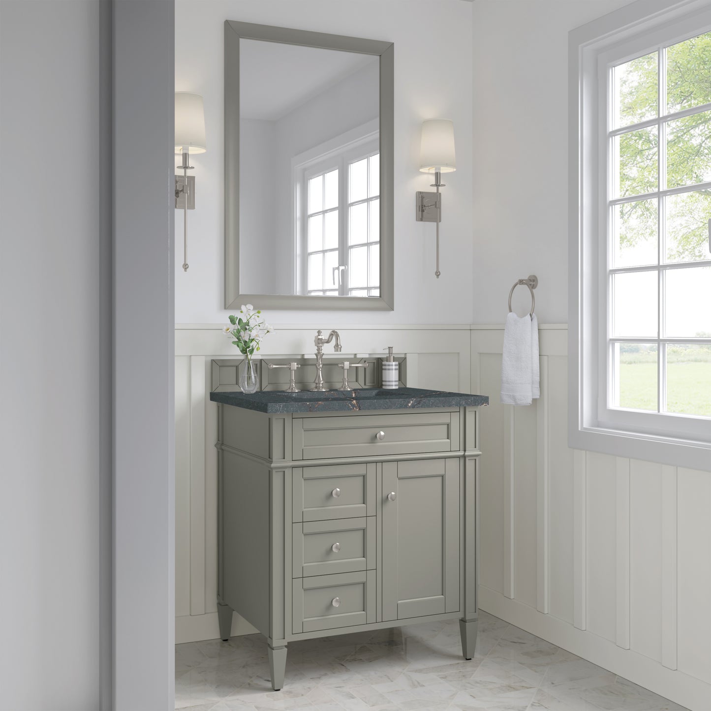 James Martin Brittany 30" Single Vanity with 3 CM Countertop