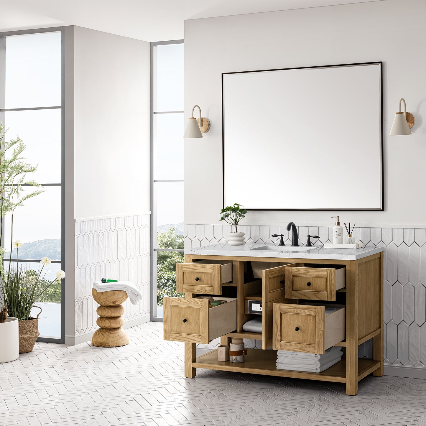 James Martin Breckenridge 48" Single Vanity, Light Natural Oak - Luxe Bathroom Vanities