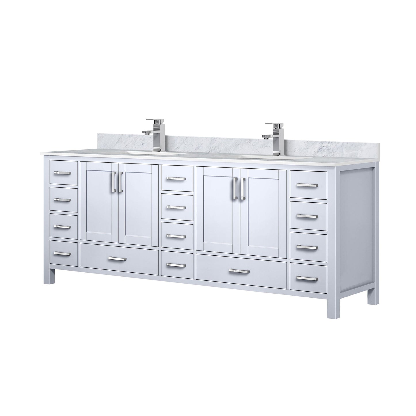 Lexora Collection Jacques 84 inch Double Bath Vanity, Top, and Faucet Set - Luxe Bathroom Vanities