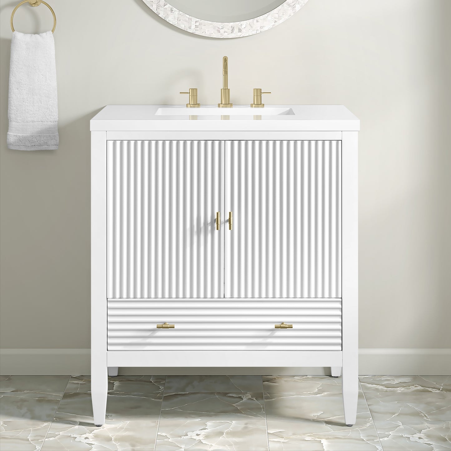James Martin Myrrin 30" Single Vanity with 3 CM Countertop