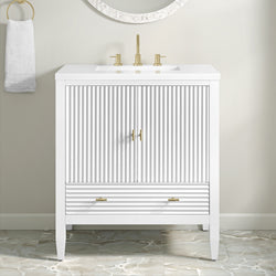 James Martin Myrrin 30" Single Vanity with 3 CM Countertop