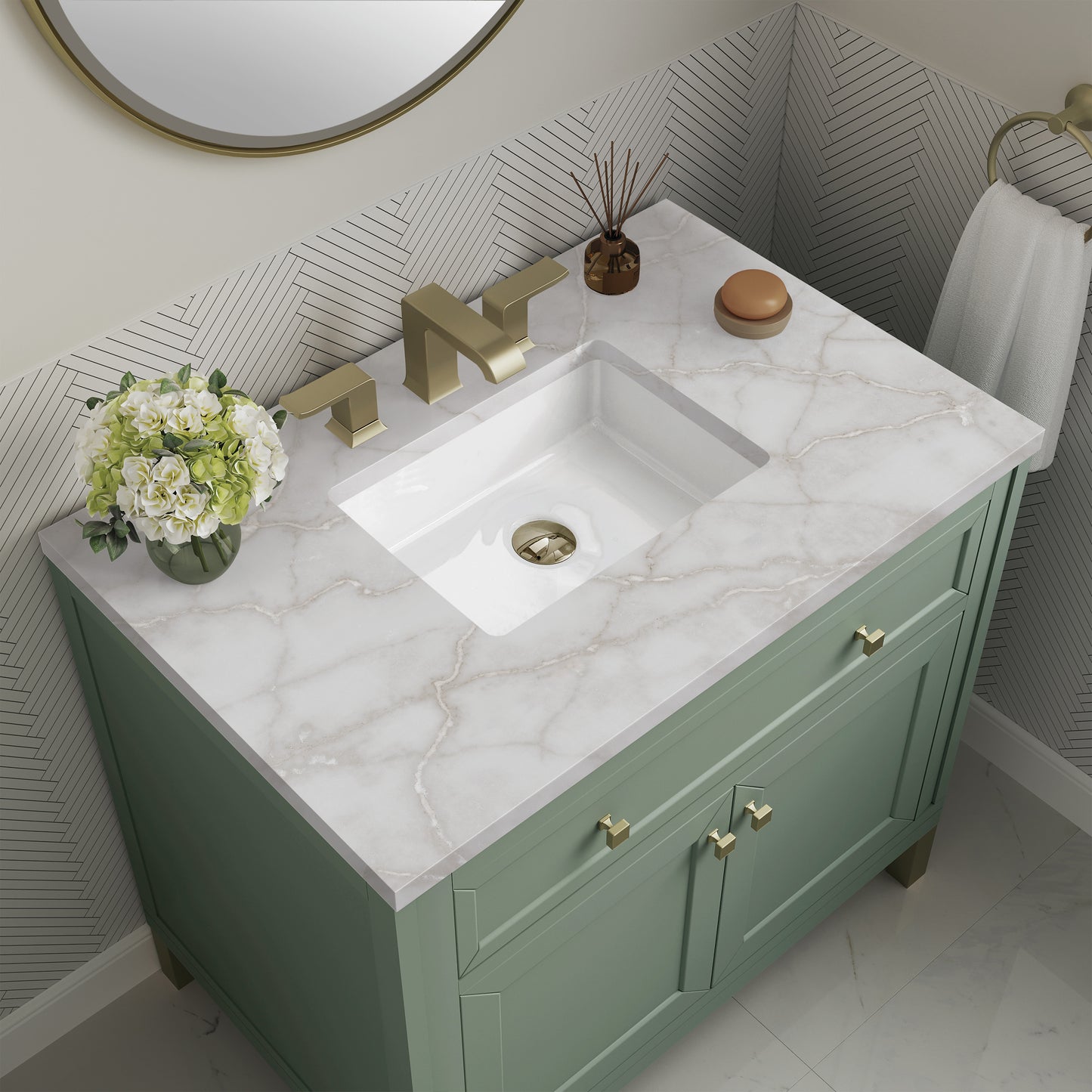 James Martin Chicago 36" Single Vanity with 3 CM Countertop