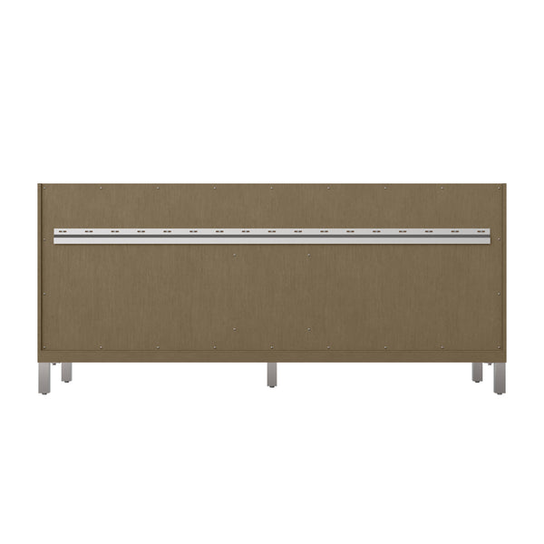James Martin Chicago 72" Double Vanity with Single Hole 3CM White Zeus Silestone Top & Backsplash