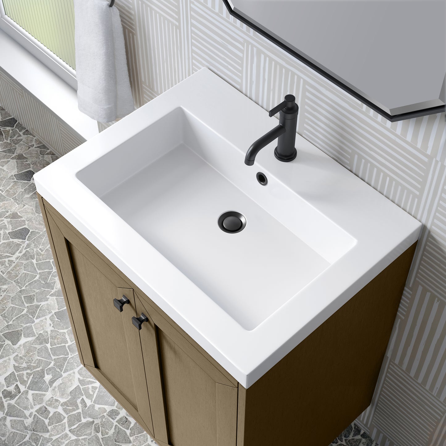 James Martin Chianti Single Vanity with White Glossy Composite Stone Top
