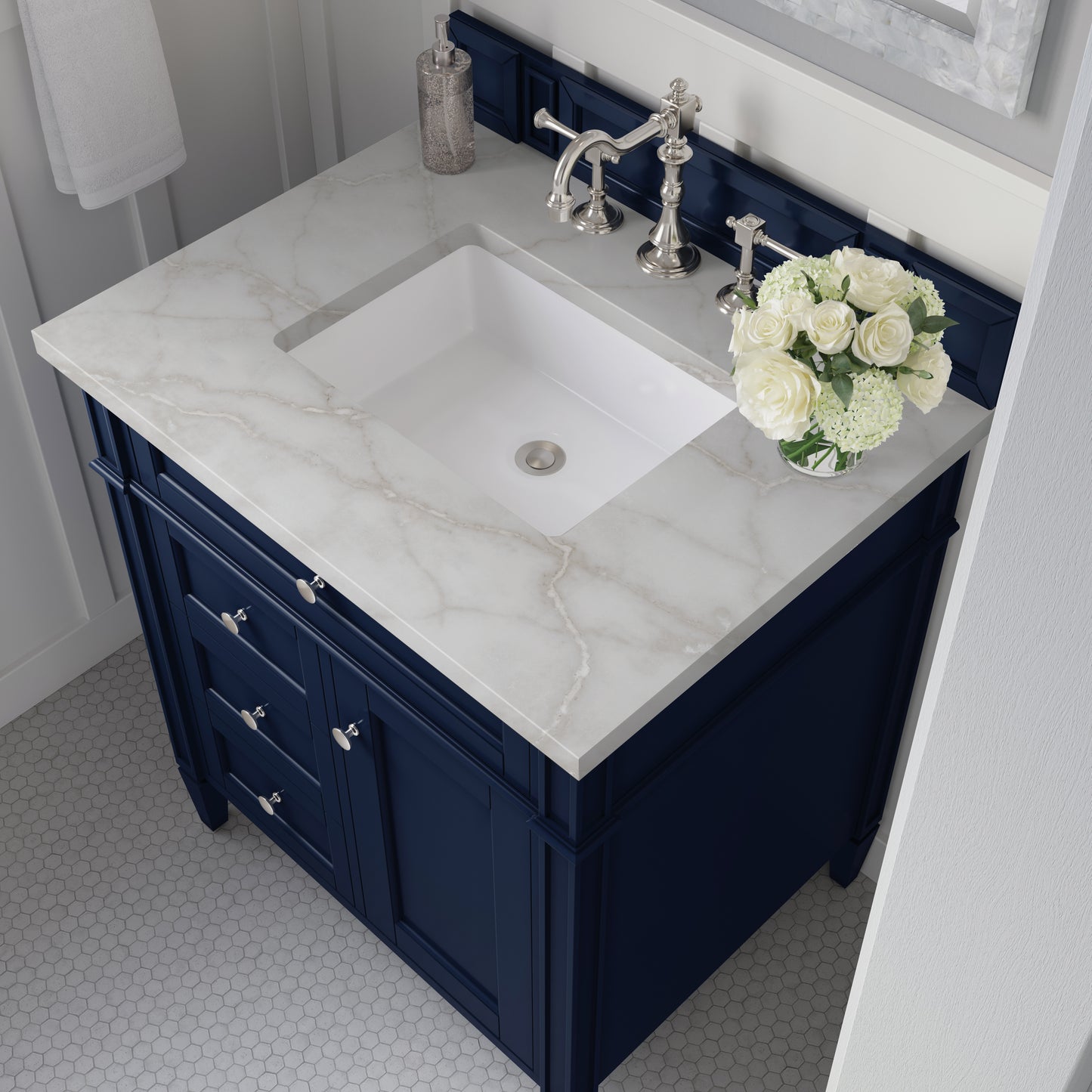 James Martin Brittany 30" Single Vanity with 3 CM Countertop