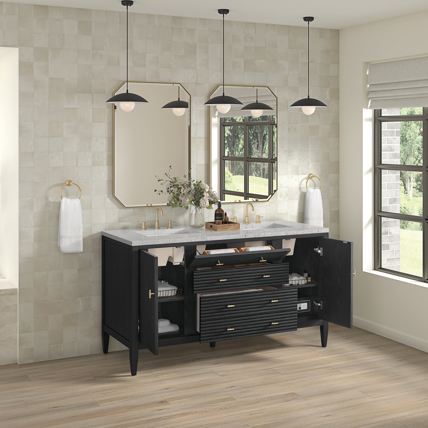 James Martin Myrrin 60" Double Vanity with 3 CM Countertop