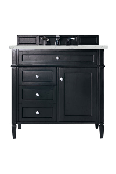 James Martin Brittany 36" Single Vanity, Black Onyx with 3CM Top - Luxe Bathroom Vanities